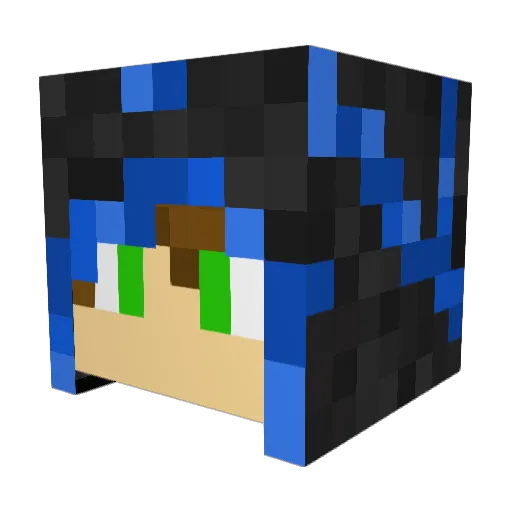 Erosloustic Minecraft avatar head, 3D render