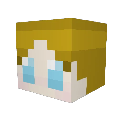 Erotomantic Minecraft avatar head, 3D render