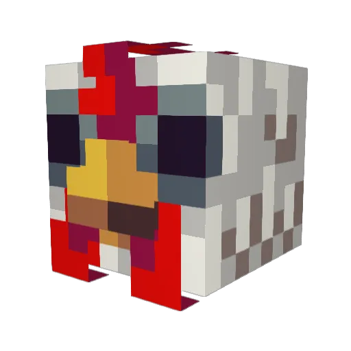 Erpapasito Minecraft avatar head, 3D render