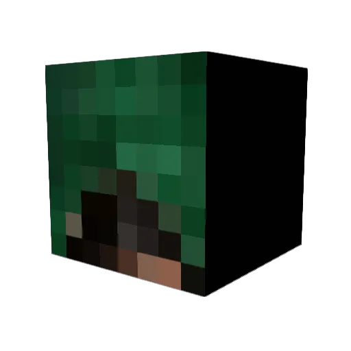 Ertyfig Minecraft avatar head, 3D render