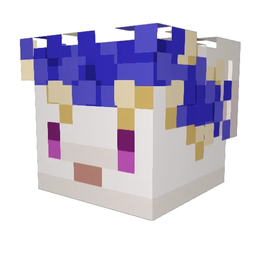 EruBl00m Minecraft avatar head, 3D render