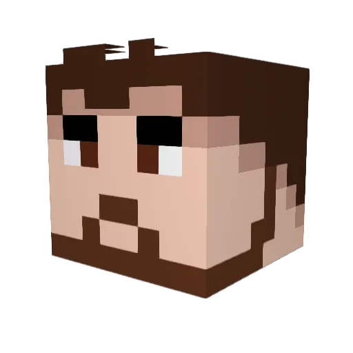 Erudesa Minecraft avatar head, 3D render