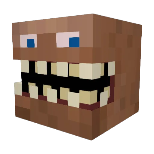 Erururun Minecraft avatar head, 3D render