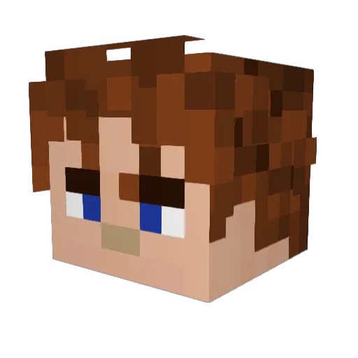 ErusVT Minecraft avatar head, 3D render
