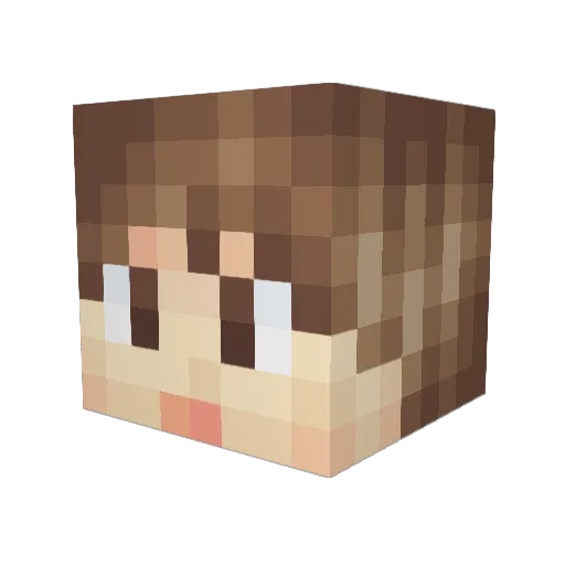 Eruveo Minecraft avatar head, 3D render