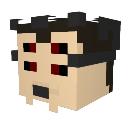 Ervaimesh Minecraft avatar head, 3D render