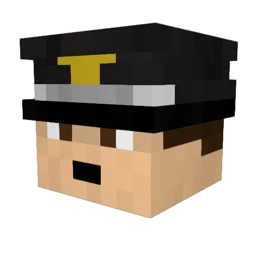 ErwinRommel Minecraft avatar head, 3D render