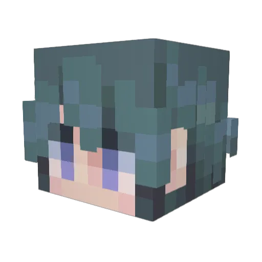 Erxian Minecraft avatar head, 3D render