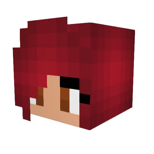 ErzaScaarlet Minecraft avatar head, 3D render