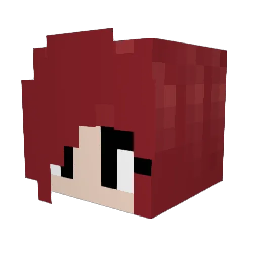 ErzaScarlet12 Minecraft avatar head, 3D render