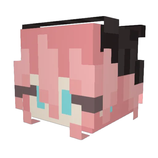 Erza_a Minecraft avatar head, 3D render