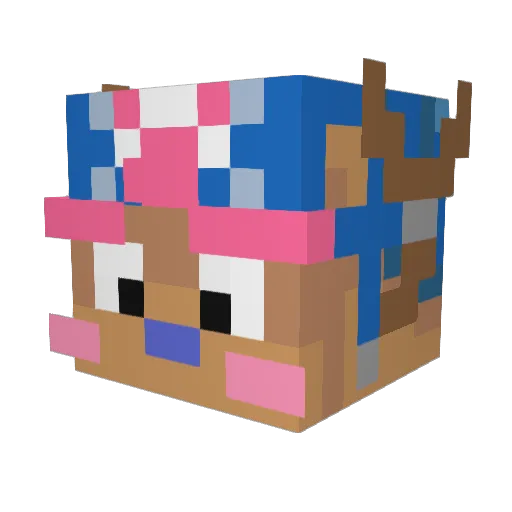 Erzachan Minecraft avatar head, 3D render