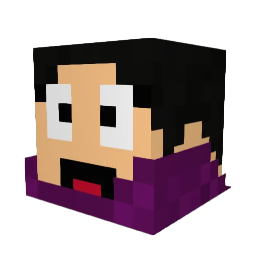 Erzates Minecraft avatar head, 3D render