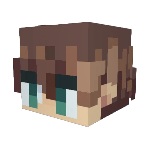 Erzu7 Minecraft avatar head, 3D render