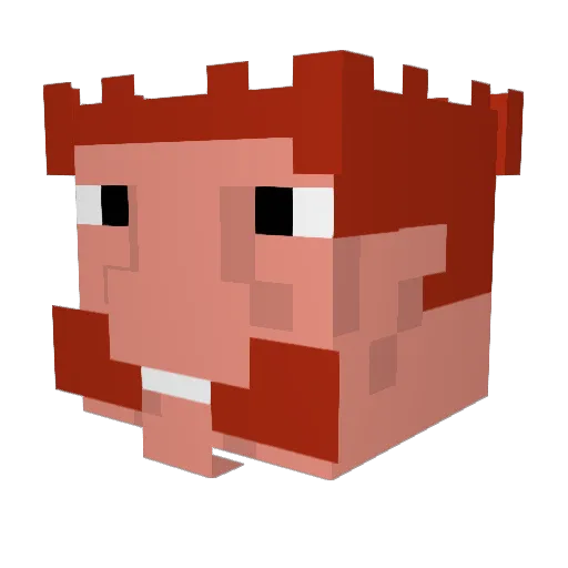 Escaigualquer Minecraft avatar head, 3D render