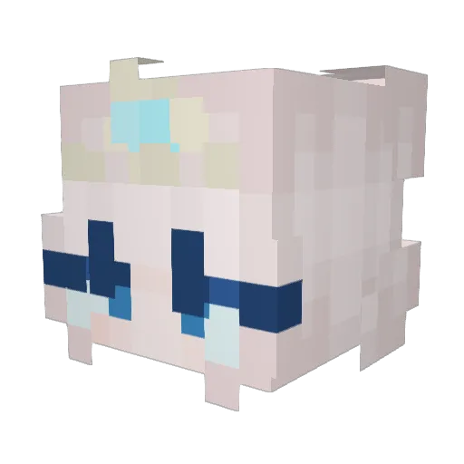 EscuelaNueva Minecraft avatar head, 3D render