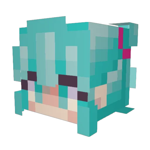 Eshiraa Minecraft avatar head, 3D render