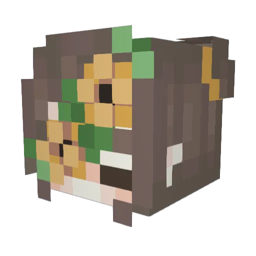 Esiane Minecraft avatar head, 3D render
