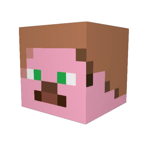 Eskaia Minecraft avatar head, 3D render