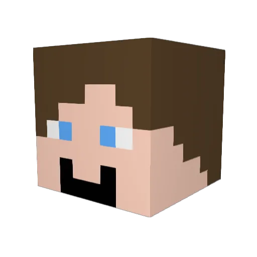 Eslerine Minecraft avatar head, 3D render
