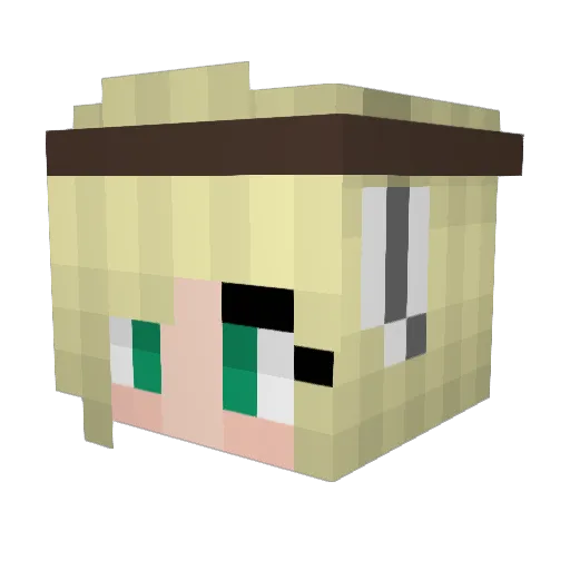 Esmeralda Minecraft avatar head, 3D render