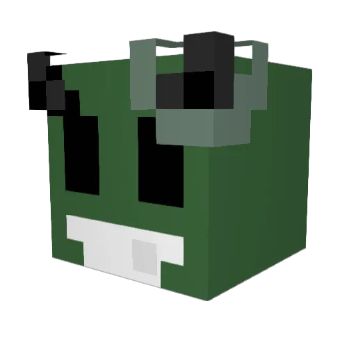 Esmeraldol Minecraft avatar head, 3D render