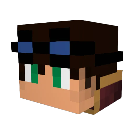 Esmeyralda Minecraft avatar head, 3D render