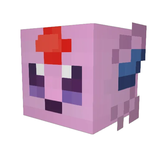 Espeon Minecraft avatar head, 3D render
