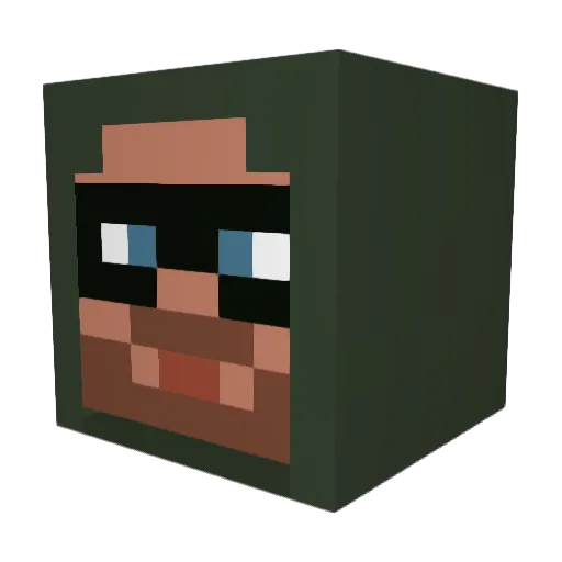 Espetero Minecraft avatar head, 3D render