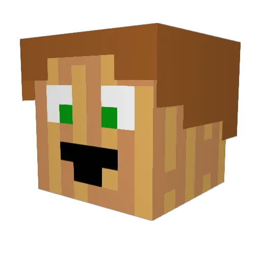 Espinochurro Minecraft avatar head, 3D render