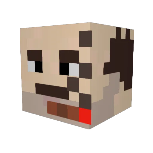 Esqicito Minecraft avatar head, 3D render