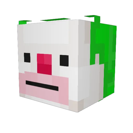 EsquireTheClown Minecraft avatar head, 3D render