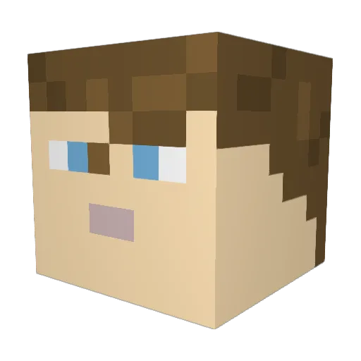 Essaim Minecraft avatar head, 3D render