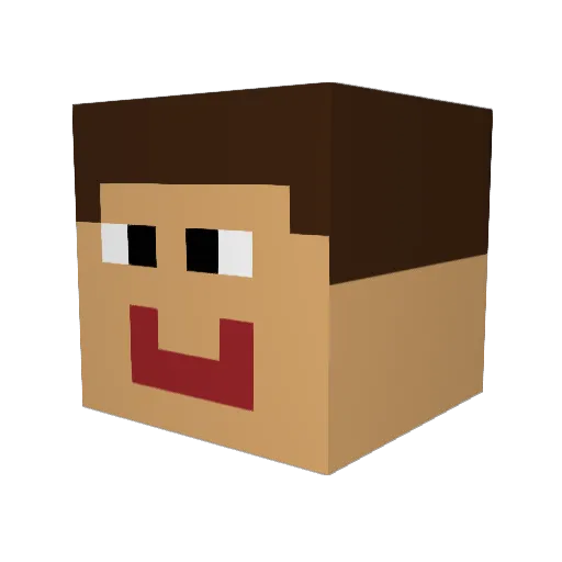 Esspapiertyp Minecraft avatar head, 3D render