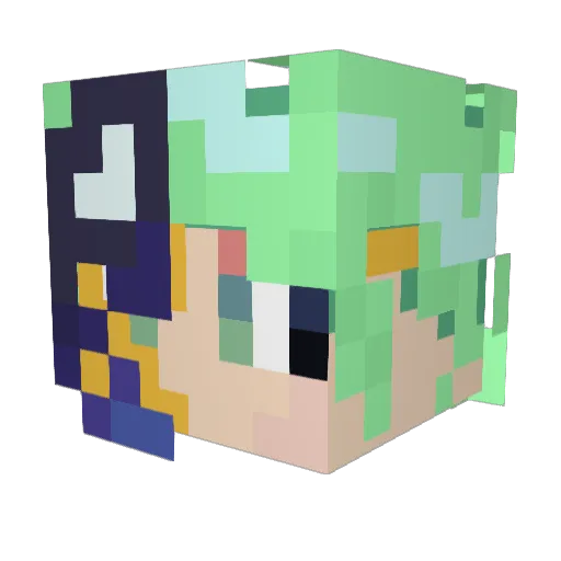 Estancado Minecraft avatar head, 3D render