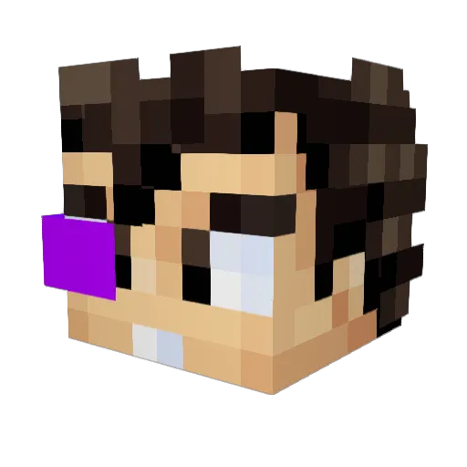 EstePal Minecraft avatar head, 3D render
