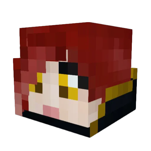 Esterie Minecraft avatar head, 3D render