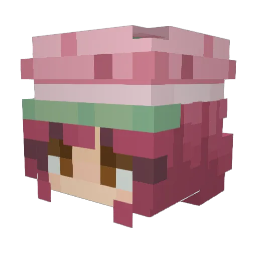Esteriee Minecraft avatar head, 3D render