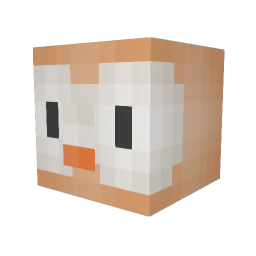 Esterified Minecraft avatar head, 3D render