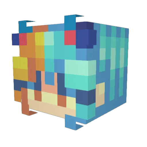 Estersa Minecraft avatar head, 3D render