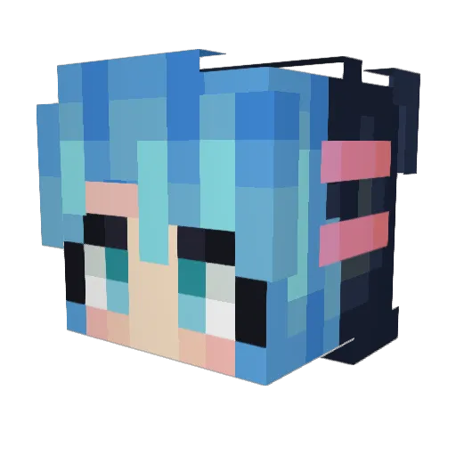 Esteso Minecraft avatar head, 3D render