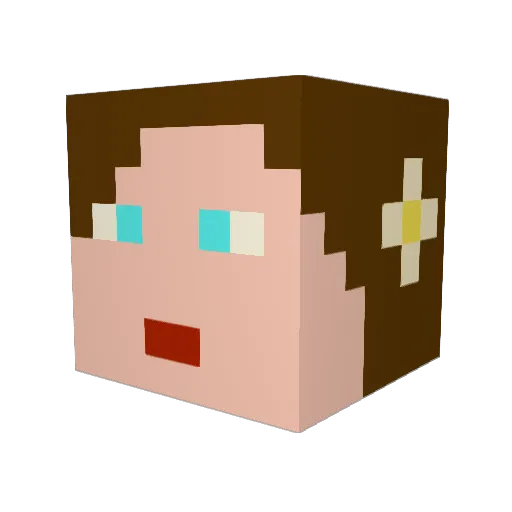 EstherH Minecraft avatar head, 3D render