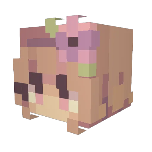 Estherean Minecraft avatar head, 3D render
