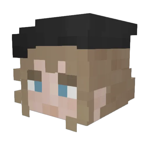 Esthernet Minecraft avatar head, 3D render