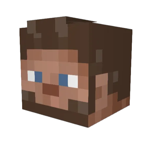 Estornino Minecraft avatar head, 3D render