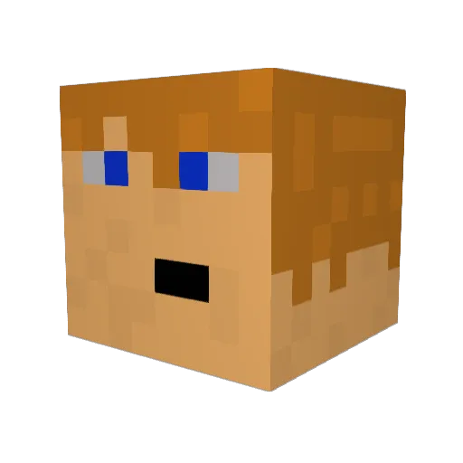 Etbelo Minecraft avatar head, 3D render