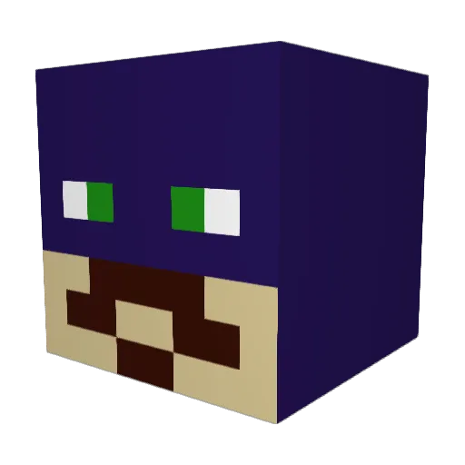EtceteraMan Minecraft avatar head, 3D render