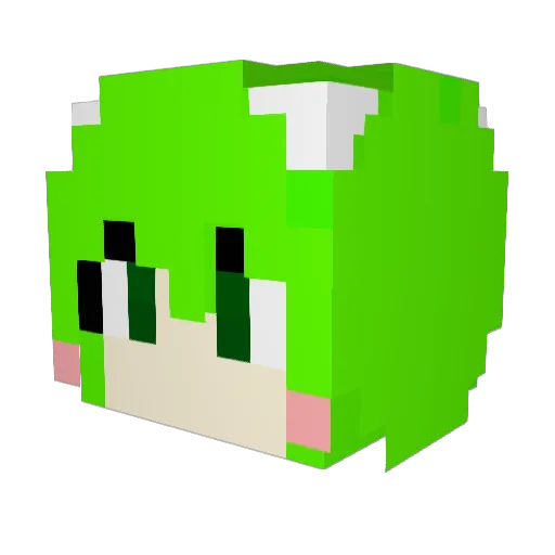 Etchi__ Minecraft avatar head, 3D render