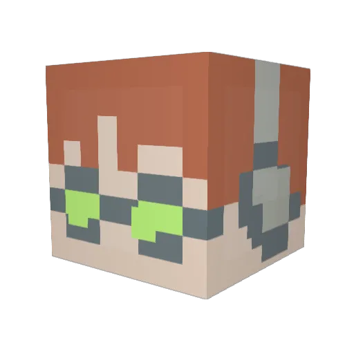 Etepon Minecraft avatar head, 3D render