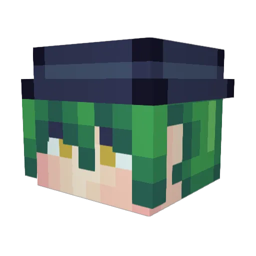 EternalEmerald Minecraft avatar head, 3D render